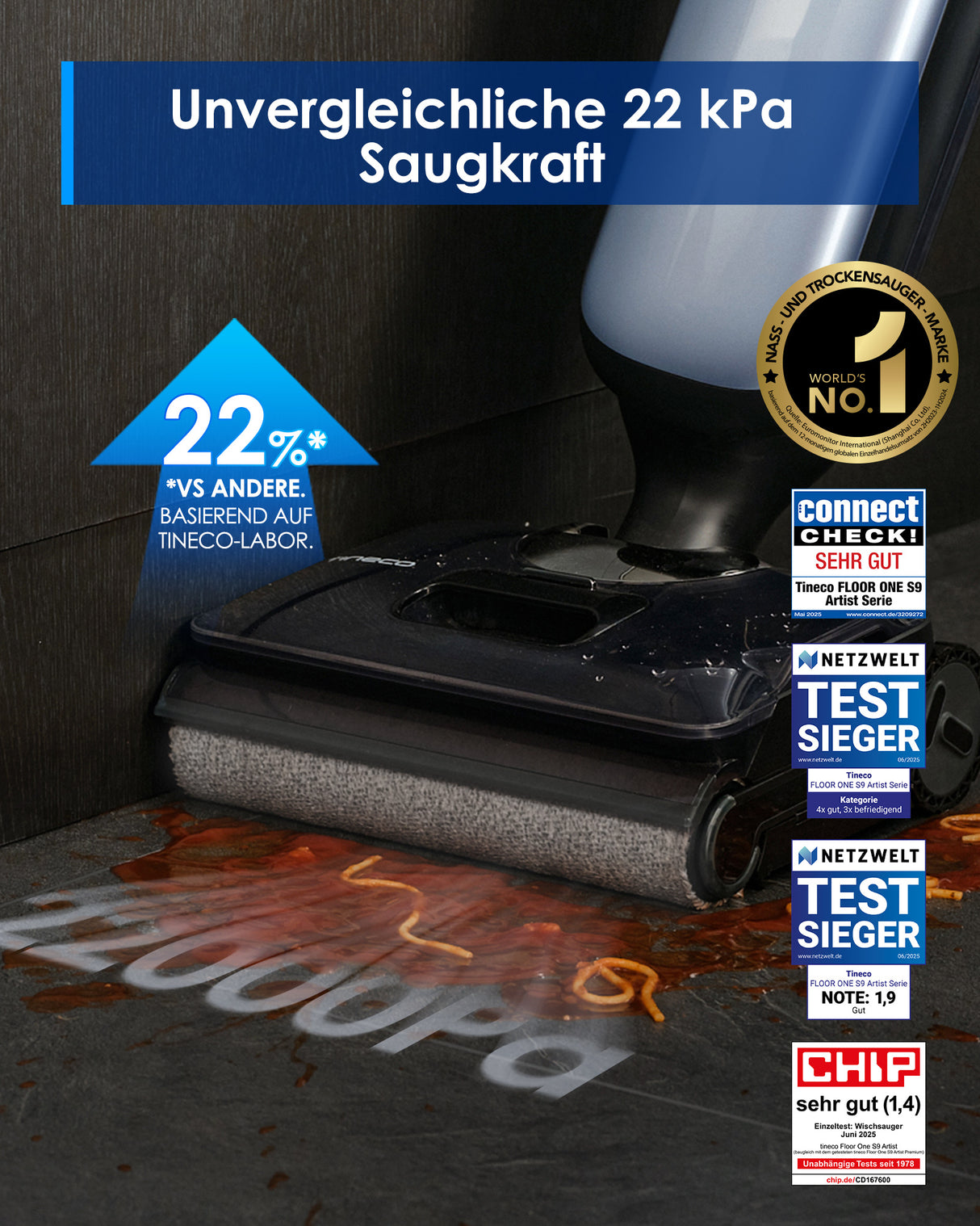 Tineco FLOOR ONE S9 Artist Nass- und Trockensauger