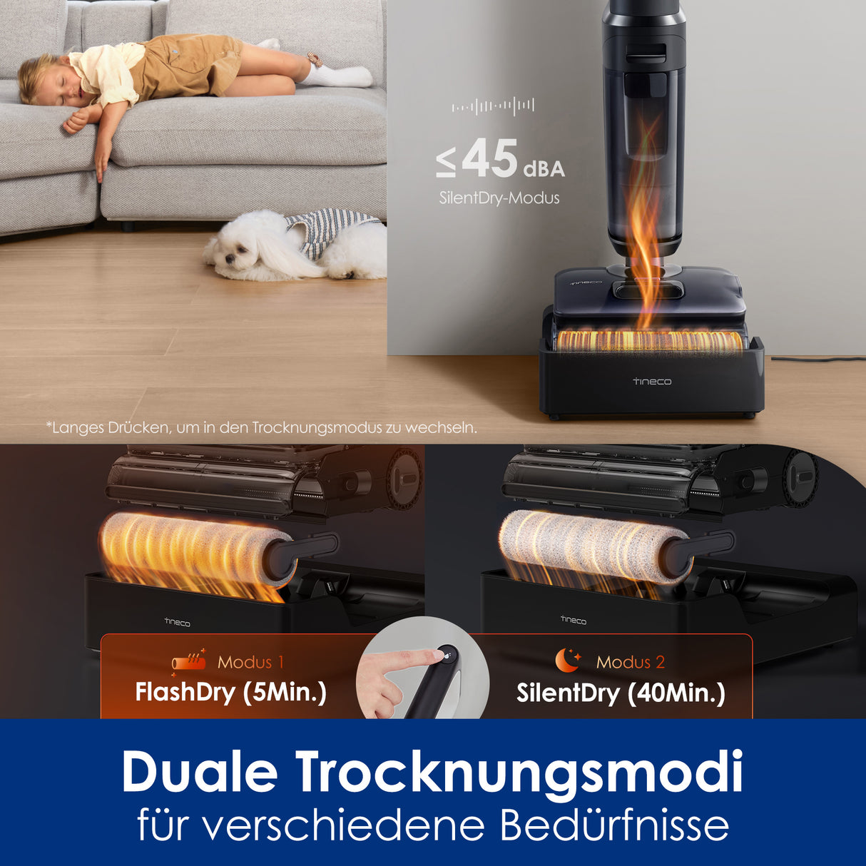 Tineco FLOOR ONE S7 Stretch Steam Lavapavimenti e Aspirapolvere a Vapore Senza Fili