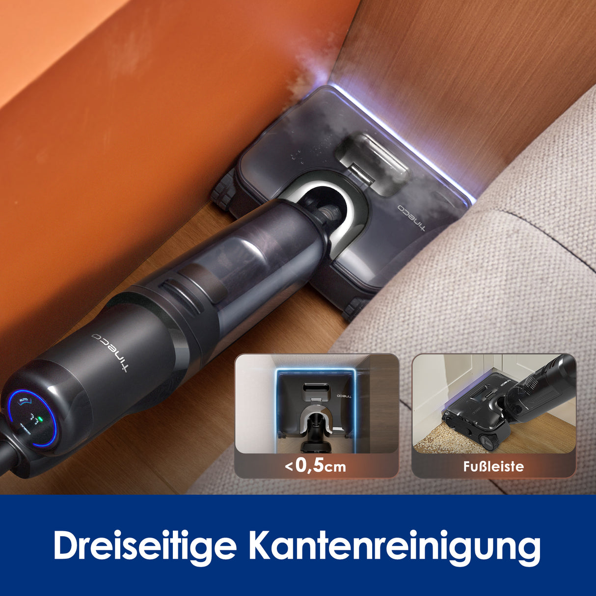 Tineco FLOOR ONE S7 Stretch Steam Lavapavimenti e Aspirapolvere a Vapore Senza Fili