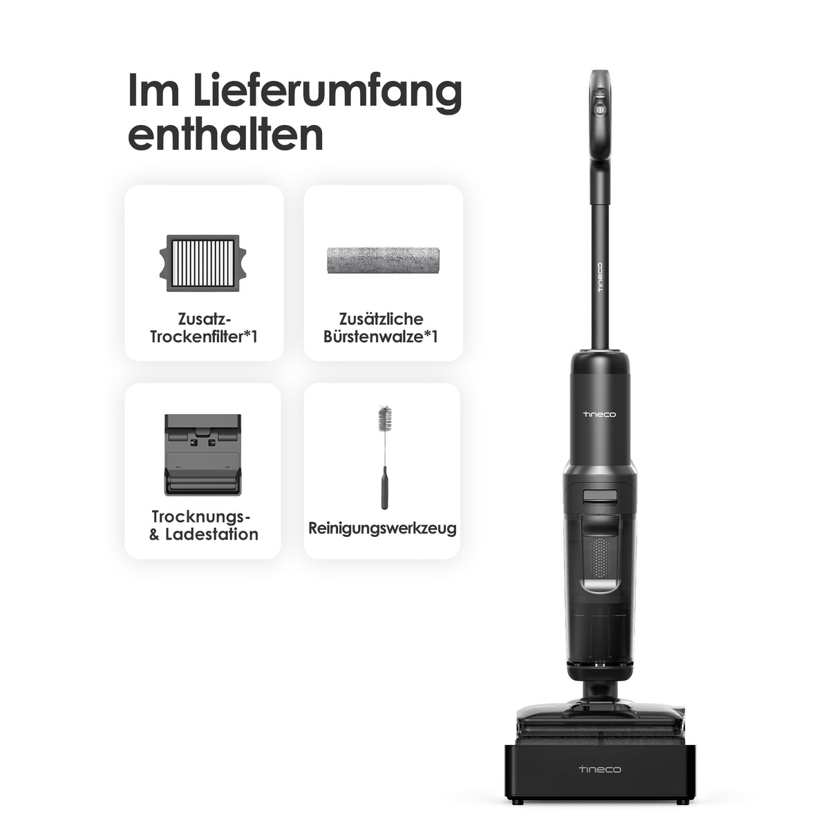 Tineco FLOOR ONE S7 Stretch Steam Lavapavimenti e Aspirapolvere a Vapore Senza Fili