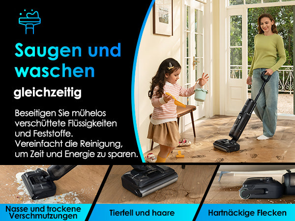 Tineco FLOOR ONE S7 Stretch Ultra intelligenter Nass- und Trockensauger, nasssauger, nass trockensauger, staubsauger, wischsauger, wischmop