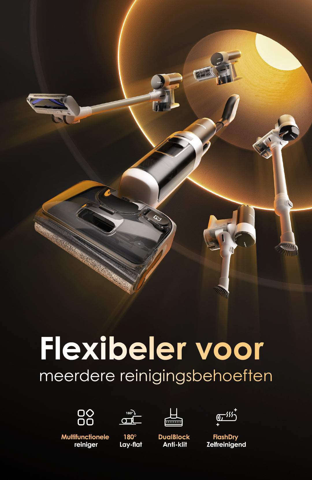 Tineco Floor ONE Switch S6 Stretch Stofzuiger met Dweilfunctie, stofzuiger, steelstofzuiger, draadloze stofzuiger, beste stofzuiger, dweil