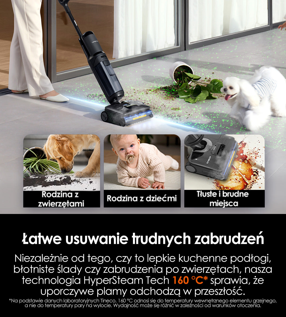 Tineco FLOOR ONE S7 Stretch Steam Odkurzacz Piorący, myjka parowa, odkurzacz, odkurzacz piorący, odkurzacz pionowy, odkurzacz myjący, odkurzacz mopujący