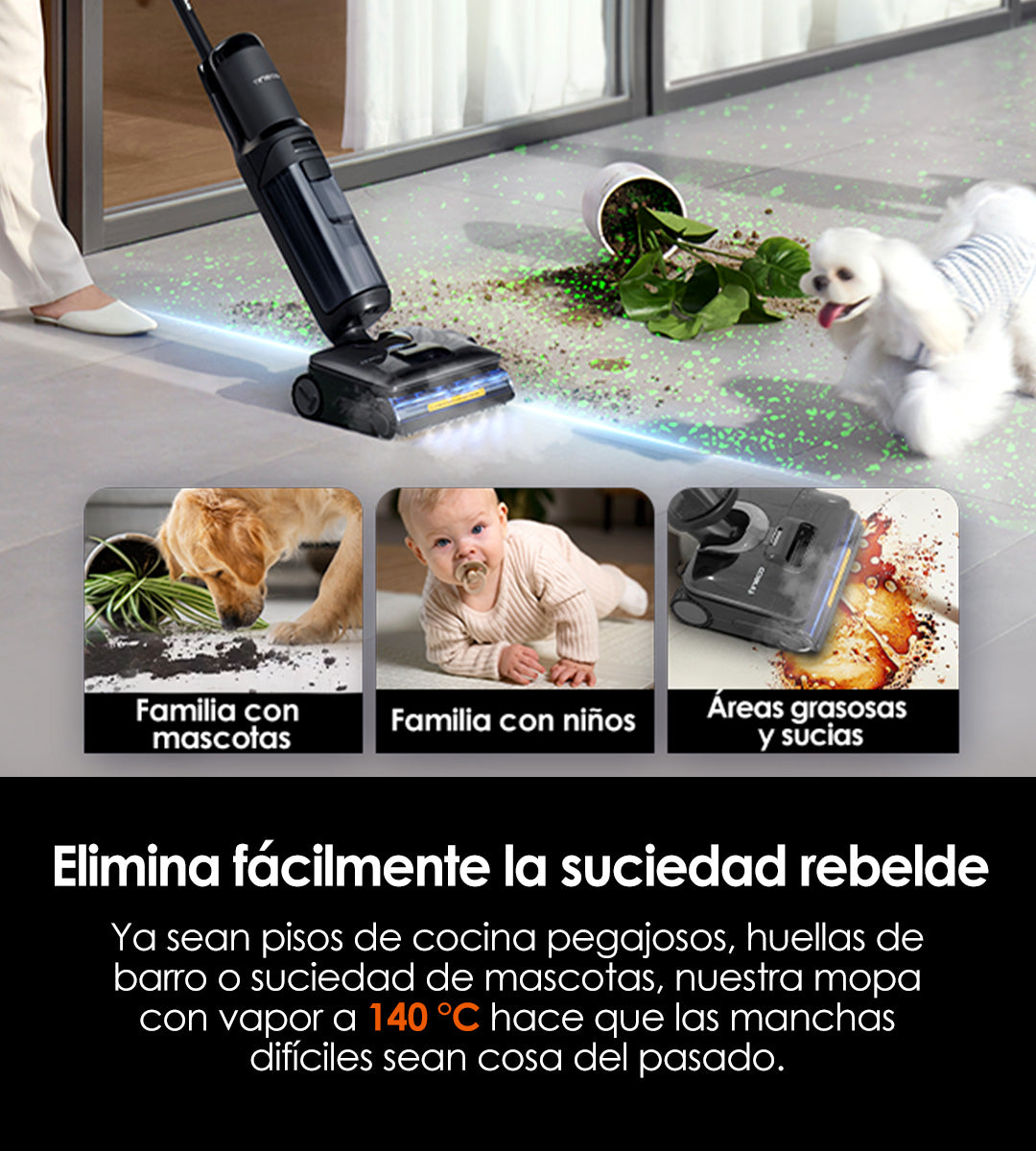 Tineco FLOOR ONE S7 Stretch Steam Nass- und Trockensauger, dampfreiniger, nass trockensauger, wischsauger, staubsauger, Besen, staubsauger kabellos, akku staubsauger