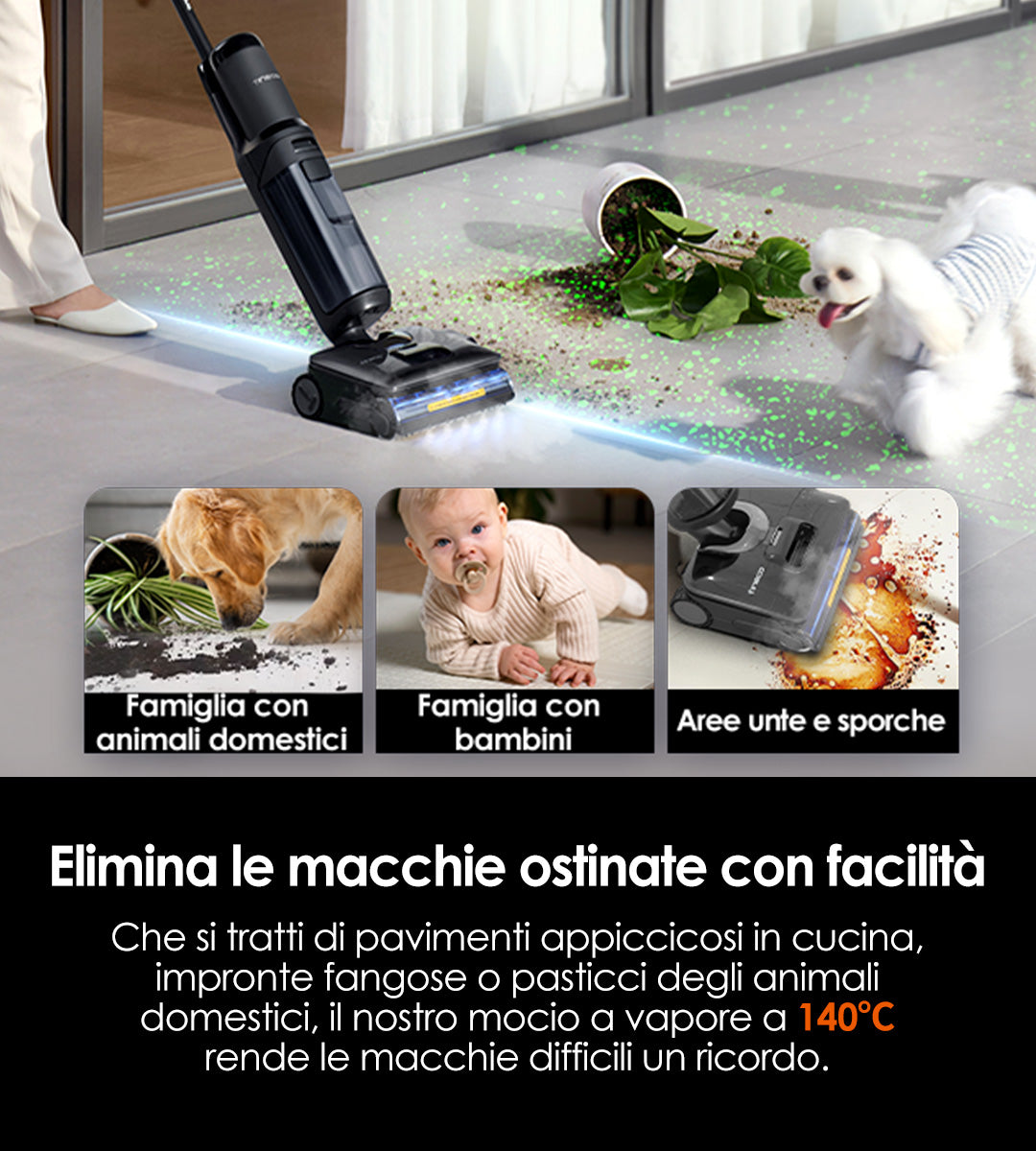 Tineco FLOOR ONE S7 Stretch Steam Nass- und Trockensauger, dampfreiniger, nass trockensauger, wischsauger, staubsauger, Besen, staubsauger kabellos, akku staubsauger