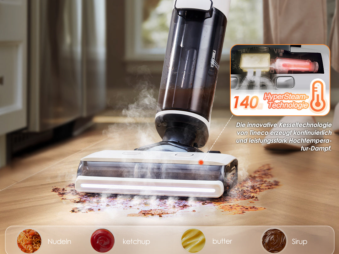 Tineco FLOOR ONE S7 Steam intelligenter Nass- und Trockensauger, Dampfreiniger,nasssauger, nass trockensauger, staubsauger, wischsauger, wischmop