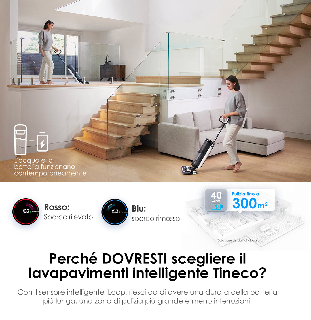 Tineco FLOOR ONE SWITCH S7 Lavapavimenti e Aspirapolvere, aspirapolvere senza fili, scopa elettrica senza fili, scopa elettrica, reinigung