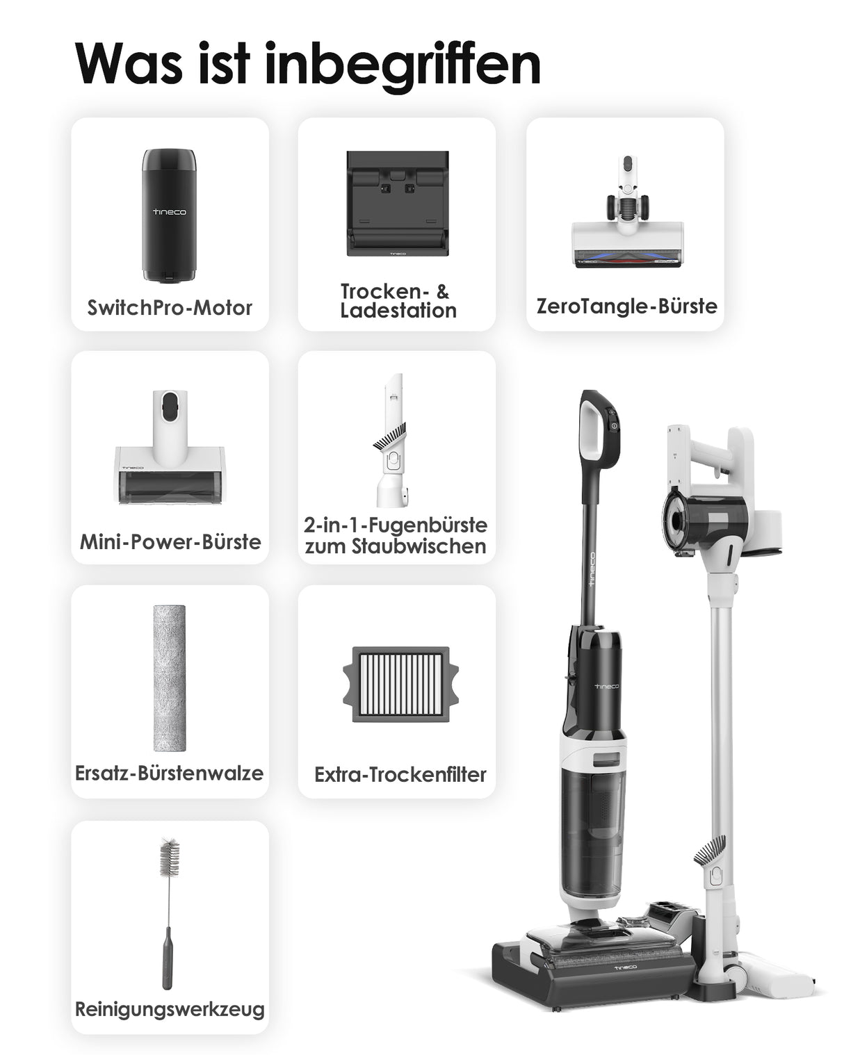 Tineco FLOOR ONE Switch S6 Stretch intelligenter Nass- und Trockensauger,  nasssauger, nass trockensauger, staubsauger, wischsauger, wischmop