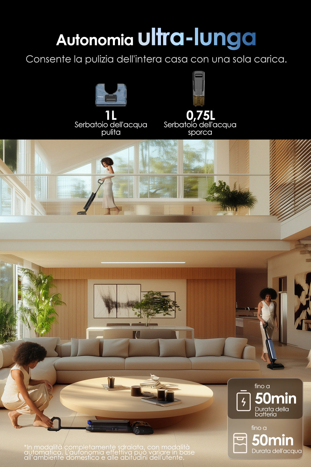 Tineco Floor One S9 Artist Aspirapolvere Lavapavimenti, aspirapolvere senza fili, scopa elettrica senza fili