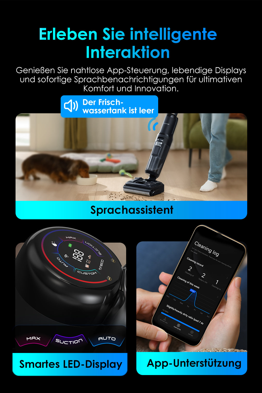 Tineco FLOOR ONE S7 Stretch Ultra intelligenter Nass- und Trockensauger, nasssauger, nass trockensauger, staubsauger, wischsauger, wischmop