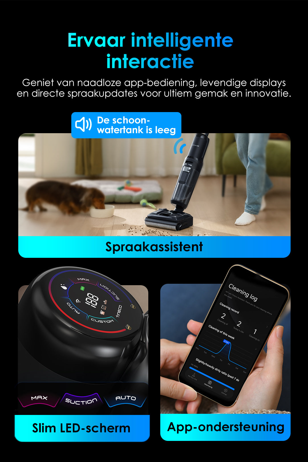 Tineco Floor ONE S7 Stretch Ultra Snoerloze Stofzuiger met Dweilfunctie, stofzuiger, steelstofzuiger, draadloze stofzuiger, beste stofzuiger, dweil