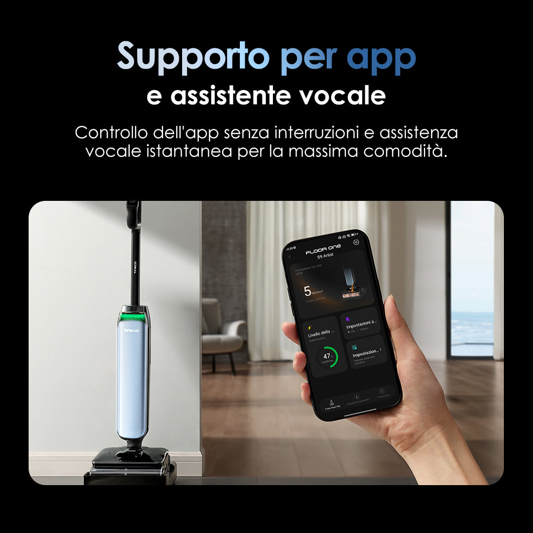 Tineco Floor One S9 Artist Aspirapolvere Lavapavimenti, aspirapolvere senza fili, scopa elettrica senza fili
