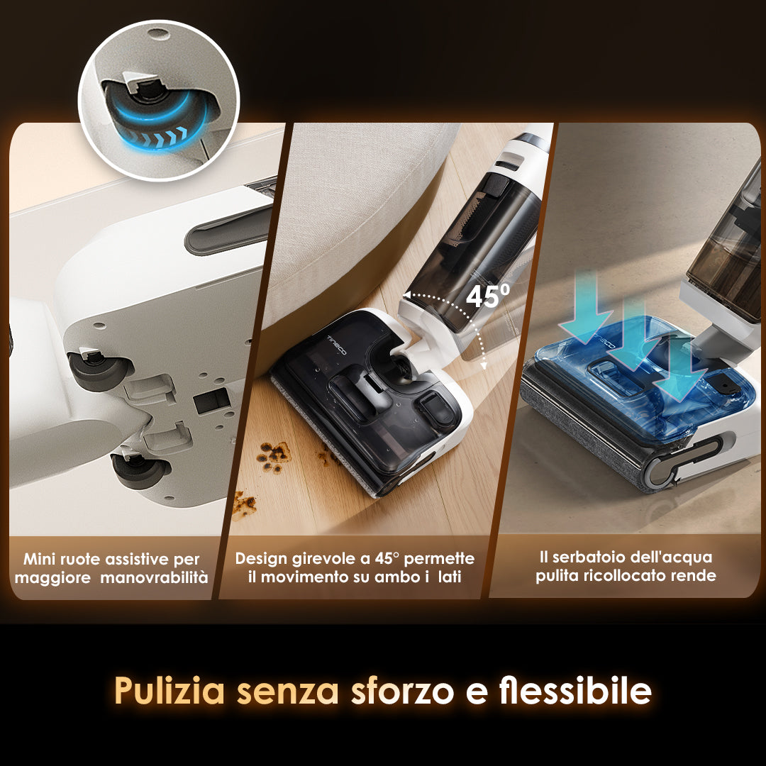Tineco Floor ONE Switch S6 Stretch Aspirapolvere Lavapavimenti, aspirapolvere senza fili, scopa elettrica senza fili, scopa elettrica, reinigung