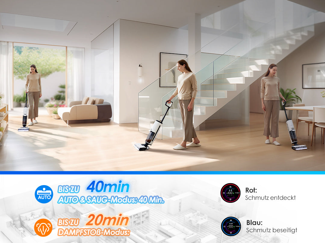 Tineco FLOOR ONE S7 Steam intelligenter Nass- und Trockensauger, Dampfreiniger,nasssauger, nass trockensauger, staubsauger, wischsauger, wischmop