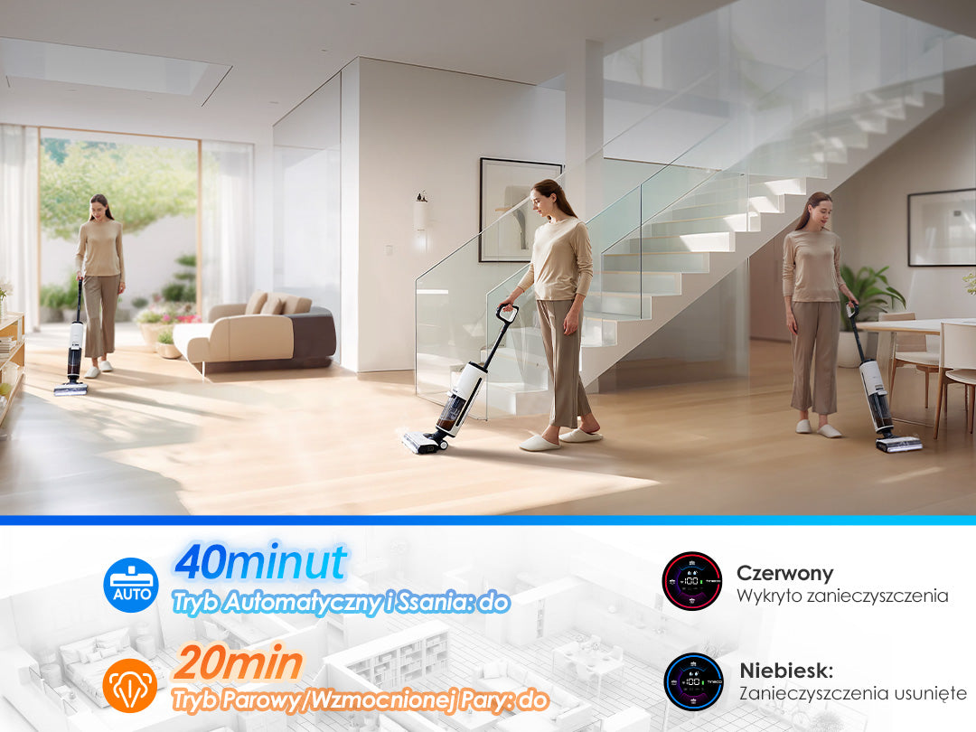 Tineco FLOOR ONE S7 Steam Inteligentny Odkurzacz Mopujący, odkurzacz, odkurzacz bezprzewodowy, odkurzacz piorący, odkurzacz pionowy, odkurzacz myjący, odkurzacz mopujący