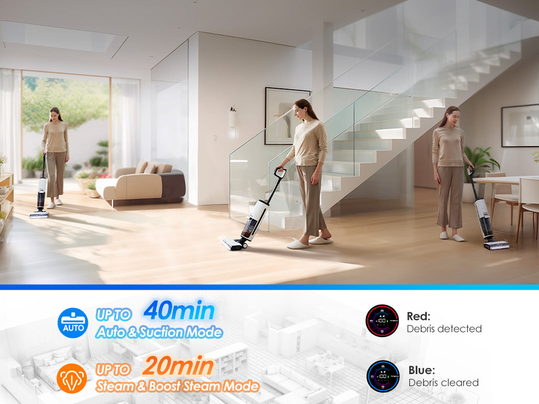 Tineco FLOOR ONE S7 Steam intelligenter Nass- und Trockensauger, Dampfreiniger,nasssauger, nass trockensauger, staubsauger, wischsauger, wischmop