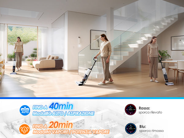 Tineco FLOOR ONE S7 STEAM Lavapavimenti a Vapore e Aspirapolvere, aspirapolvere senza fili, scopa elettrica senza fili, scopa elettrica, reinigung