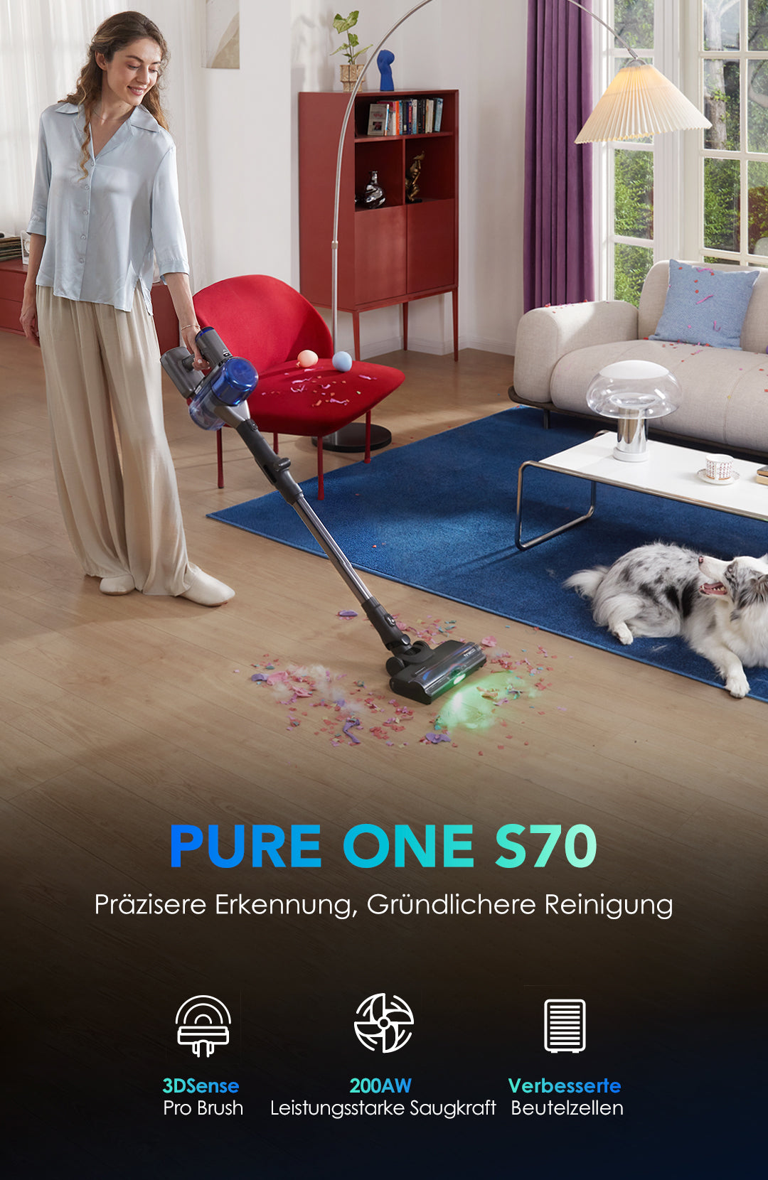 TINECO PURE ONE S70 Smarter Akkustaubsauger, staubsauger, staubsauger kabellos, kabelloser staubsauger, bester akku staubsauger