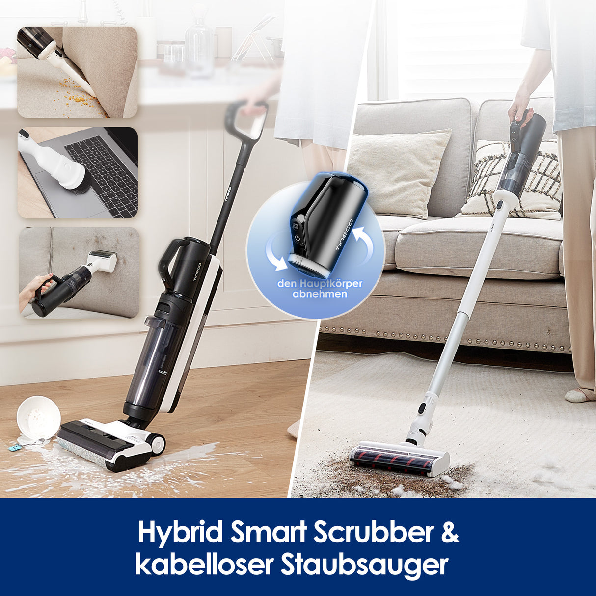 Tineco FLOOR ONE S5 Combo Power Kit intelligenter Nass- und Trockensauger,  nasssauger, nass trockensauger, staubsauger, wischsauger, wischmop