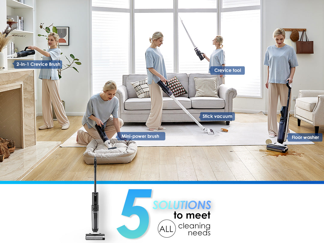 Tineco FLOOR ONE S5 Combo Power Kit Intelligente Stofzuiger met Dweilfunctie, stofzuiger, steelstofzuiger, draadloze stofzuiger, beste stofzuiger, dweil