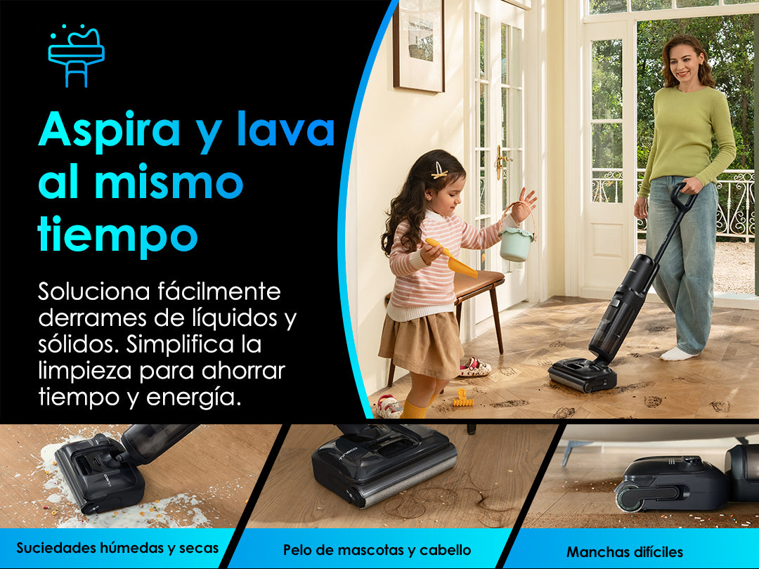 Tineco Floor One S7 Stretch Ultra Fregadora y aspiradora inteligente, aspiradora sin cable, escoba eléctrica sin cable, escoba eléctrica