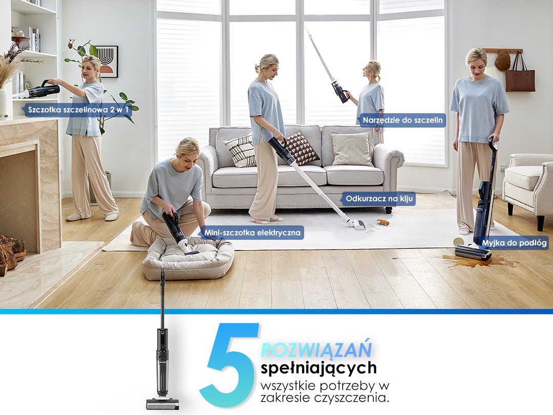 Tineco FLOOR ONE S5 Combo Power Kit Inteligentny Odkurzacz Mopujący, odkurzacz, odkurzacz bezprzewodowy, odkurzacz piorący, odkurzacz pionowy, odkurzacz myjący, odkurzacz mopujący