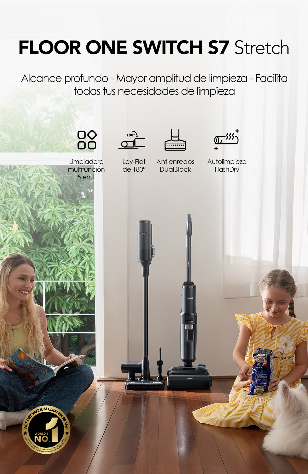 Tineco FLOOR ONE Switch S7 Stretch intelligenter Nass- und Trockensauger, wischsauger, wischmop, mopp, akku staubsauger, nass Trockensauger, beutellose staubsauger