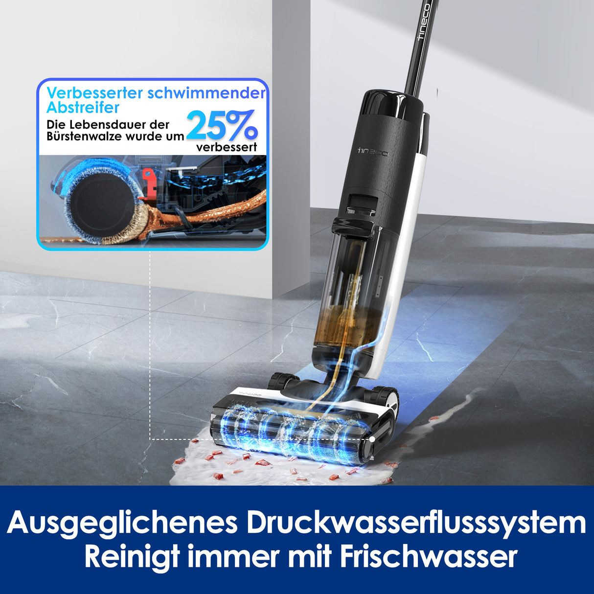 Tineco FLOOR ONE S7 FlashDry intelligenter Nass- und Trockensauger, Nass- und Trockensauger, nass trockensauger, wischsauger, staubsauger