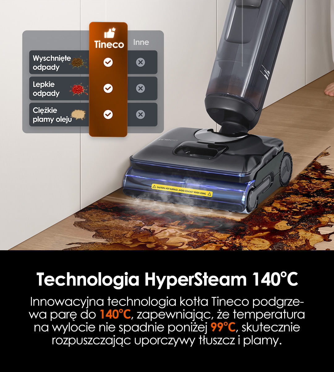 Tineco FLOOR ONE S7 Stretch Steam Odkurzacz Piorący, myjka parowa, odkurzacz, odkurzacz piorący, odkurzacz pionowy, odkurzacz myjący, odkurzacz mopujący