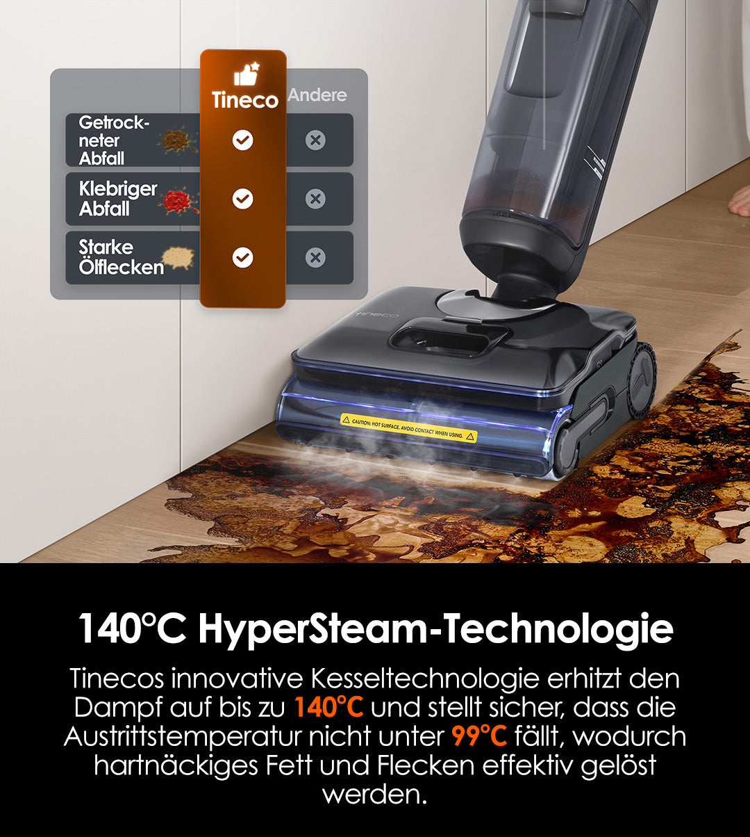 Tineco FLOOR ONE S7 Stretch Steam Nass- und Trockensauger, dampfreiniger, nass trockensauger, wischsauger, staubsauger, Besen, staubsauger kabellos, akku staubsauger
