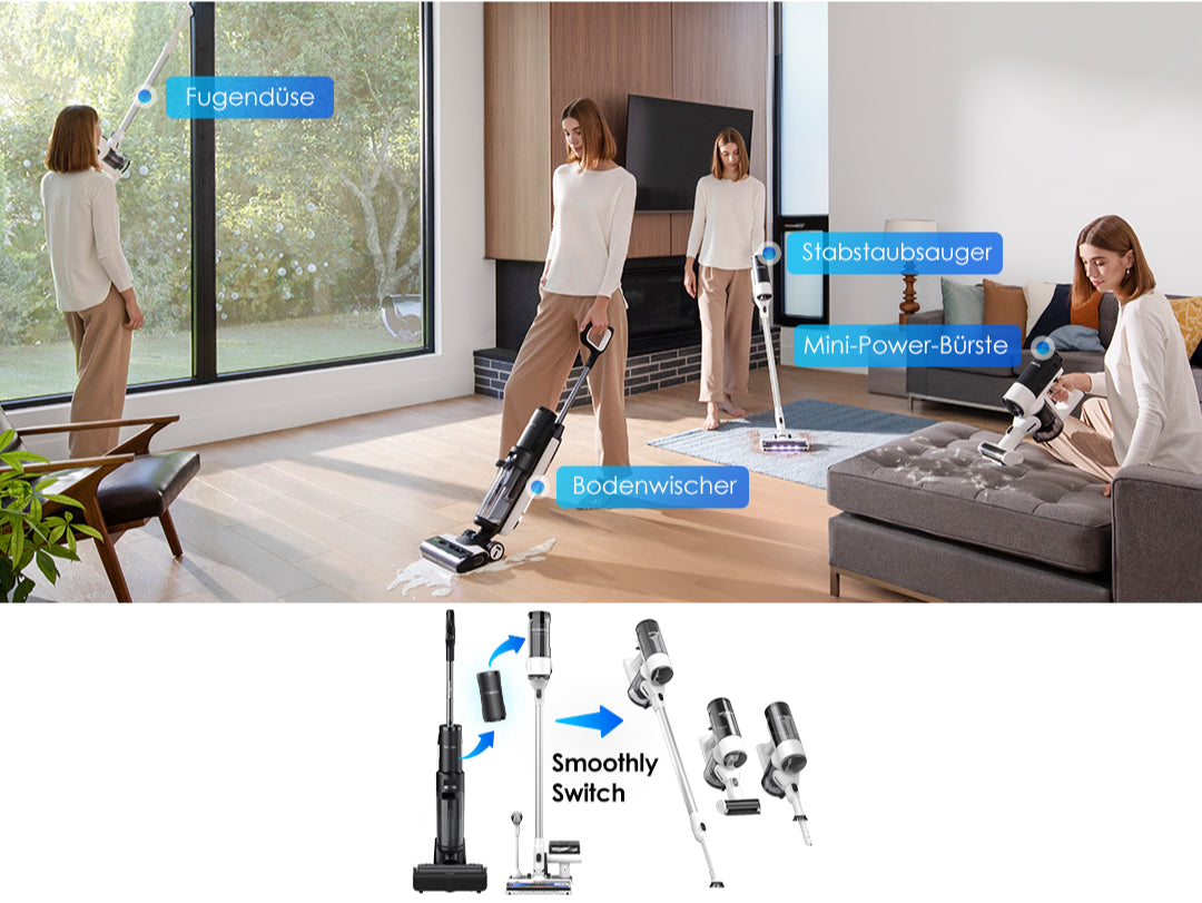 Tineco FLOOR ONE SWITCH S7 Smart Multifunktion Reiniger, Nass- und Trockensauger, nass trockensauger, wischsauger, staubsauger