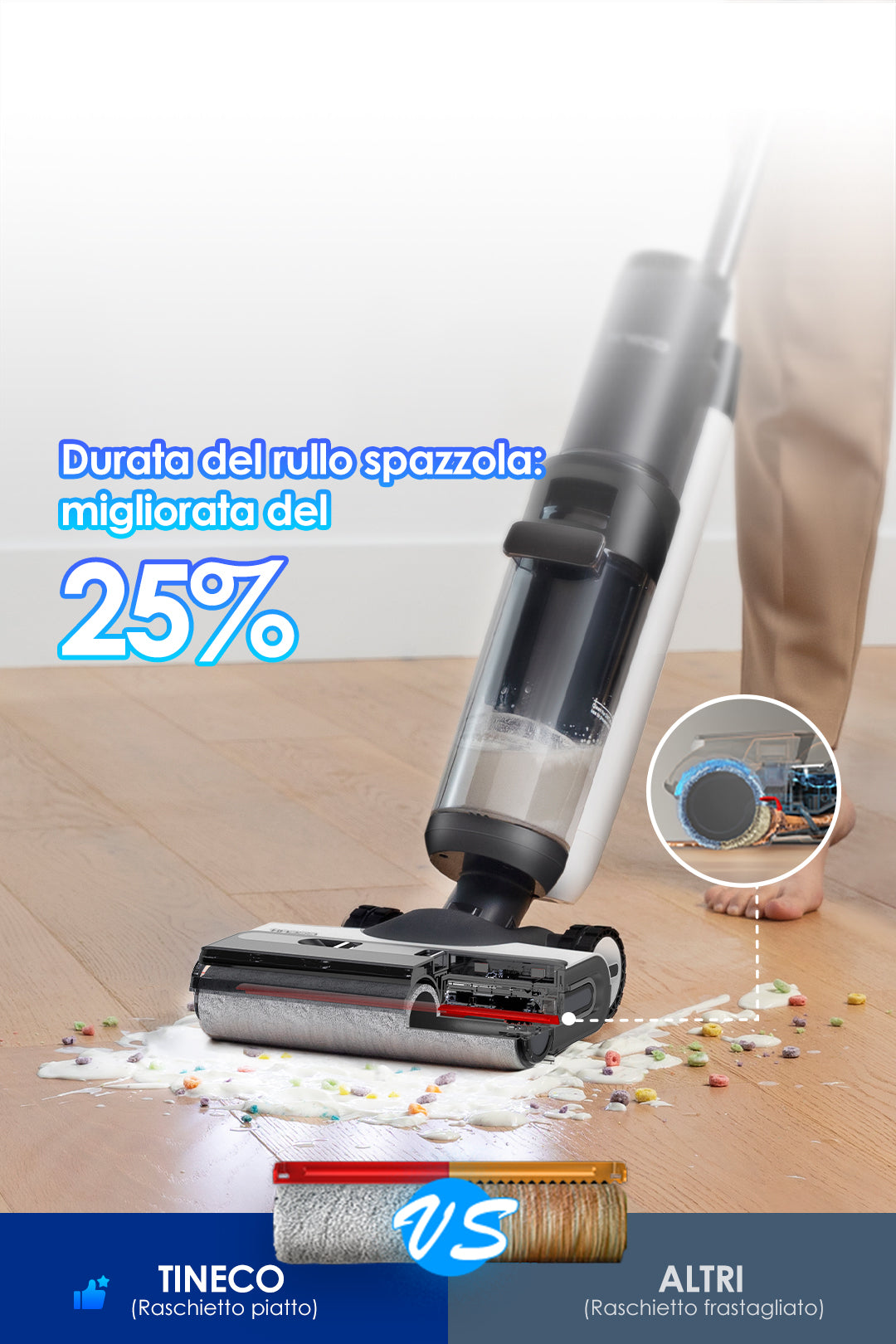 Tineco FLOOR ONE SWITCH S7 Lavapavimenti e Aspirapolvere,  aspirapolvere senza fili, scopa elettrica senza fili,  scopa elettrica, reinigung