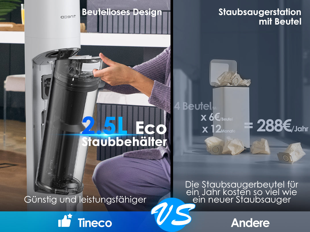 Tineco PURE ONE Station 5 Plus kabelloser smarter Staubsauger, staubsauger, staubsauger kabellos, akku staubsauger, kabelloser staubsauger