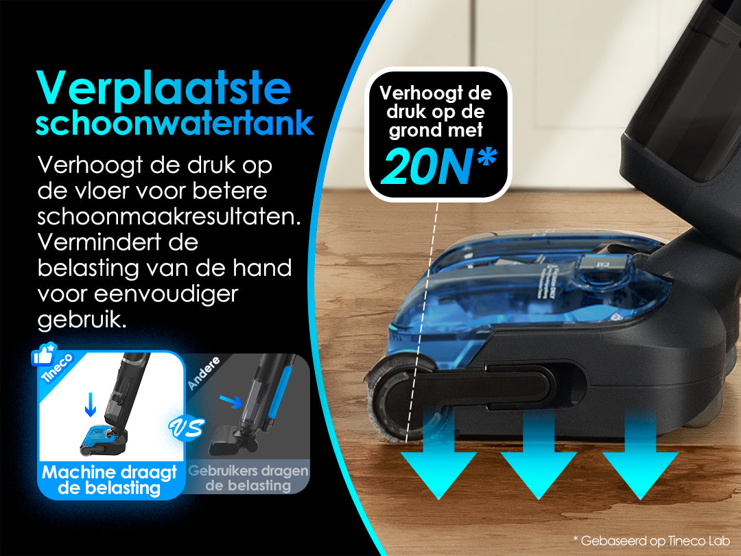 Tineco Floor ONE S7 Stretch Ultra Snoerloze Stofzuiger met Dweilfunctie, stofzuiger, steelstofzuiger, draadloze stofzuiger, beste stofzuiger, dweil