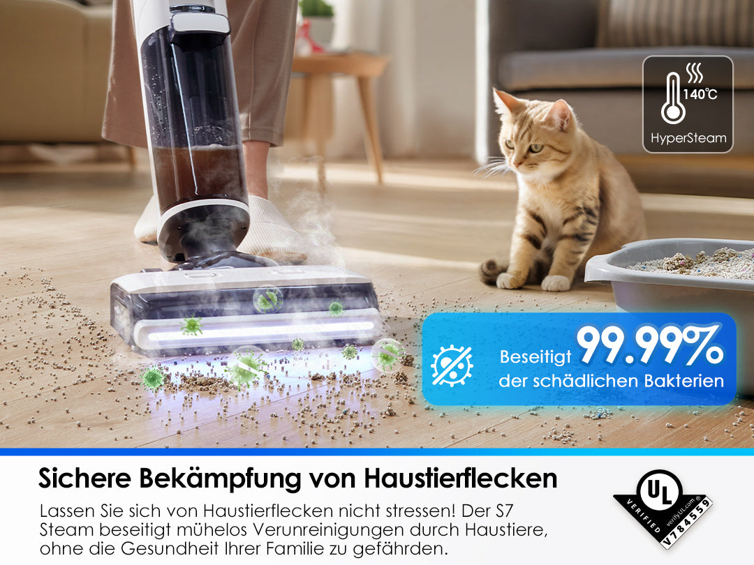 Tineco FLOOR ONE S7 Steam intelligenter Nass- und Trockensauger, Dampfreiniger,nasssauger, nass trockensauger, staubsauger, wischsauger, wischmop