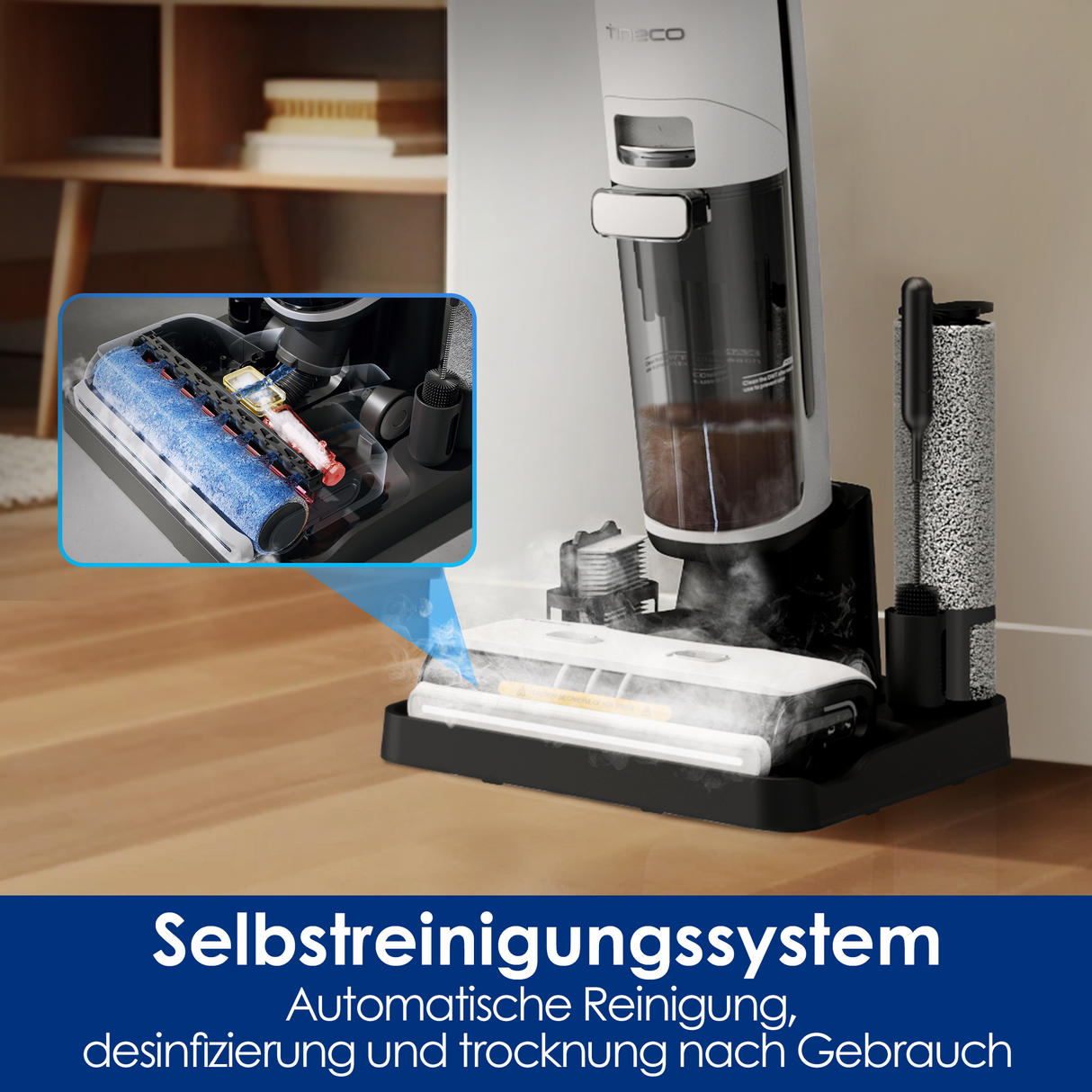 Tineco FLOOR ONE S7 Steam intelligenter Nass- und Trockensauger, Dampfreiniger,nasssauger, nass trockensauger, staubsauger, wischsauger, wischmop