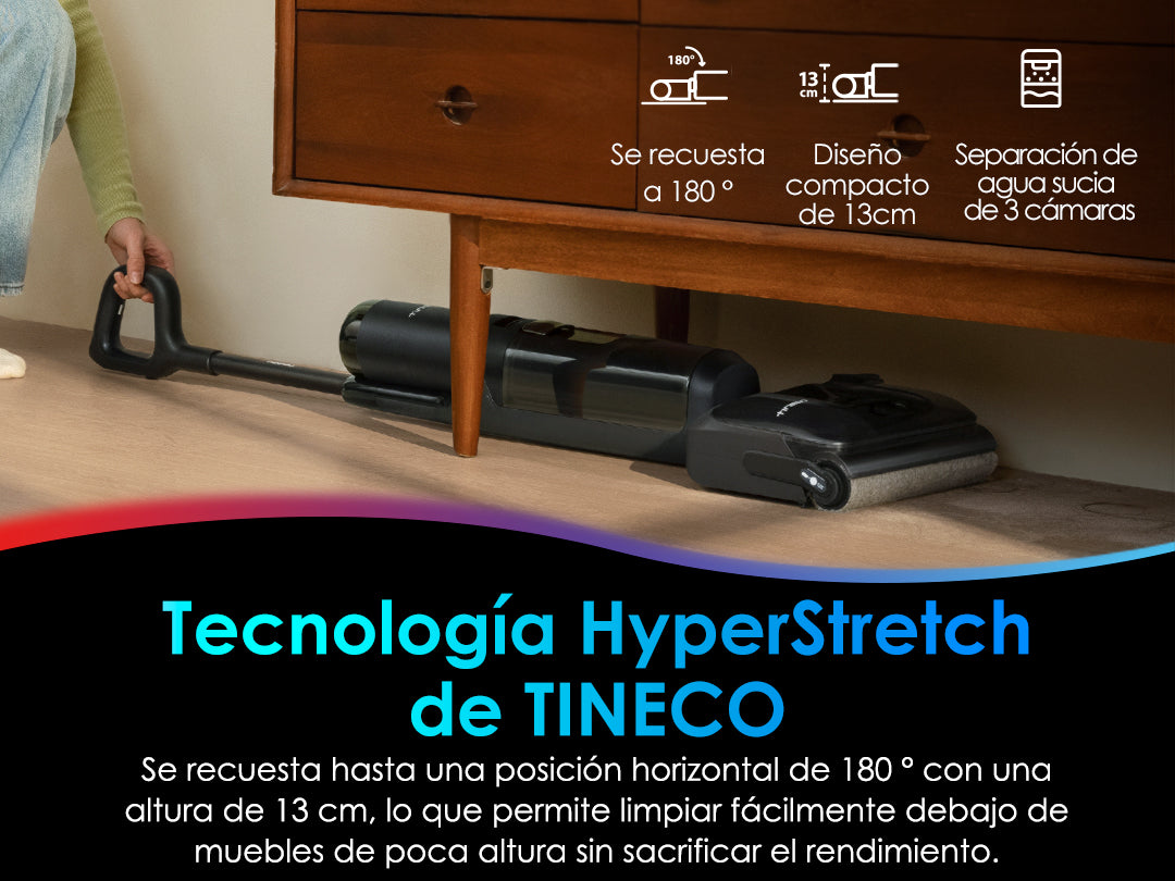 Tineco Floor One S7 Stretch Ultra Fregadora y aspiradora inteligente, aspiradora sin cable, escoba eléctrica sin cable, escoba eléctrica