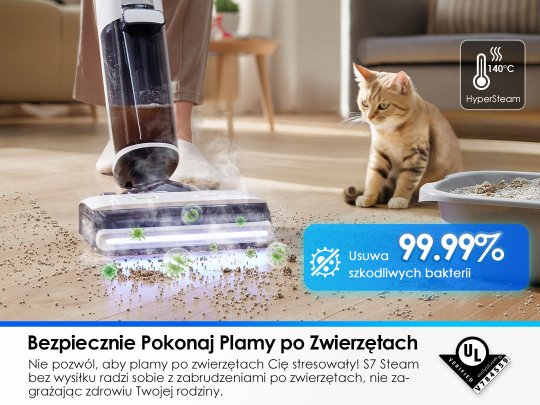 Tineco FLOOR ONE S7 Steam Inteligentny Odkurzacz Mopujący, odkurzacz, odkurzacz bezprzewodowy, odkurzacz piorący, odkurzacz pionowy, odkurzacz myjący, odkurzacz mopujący