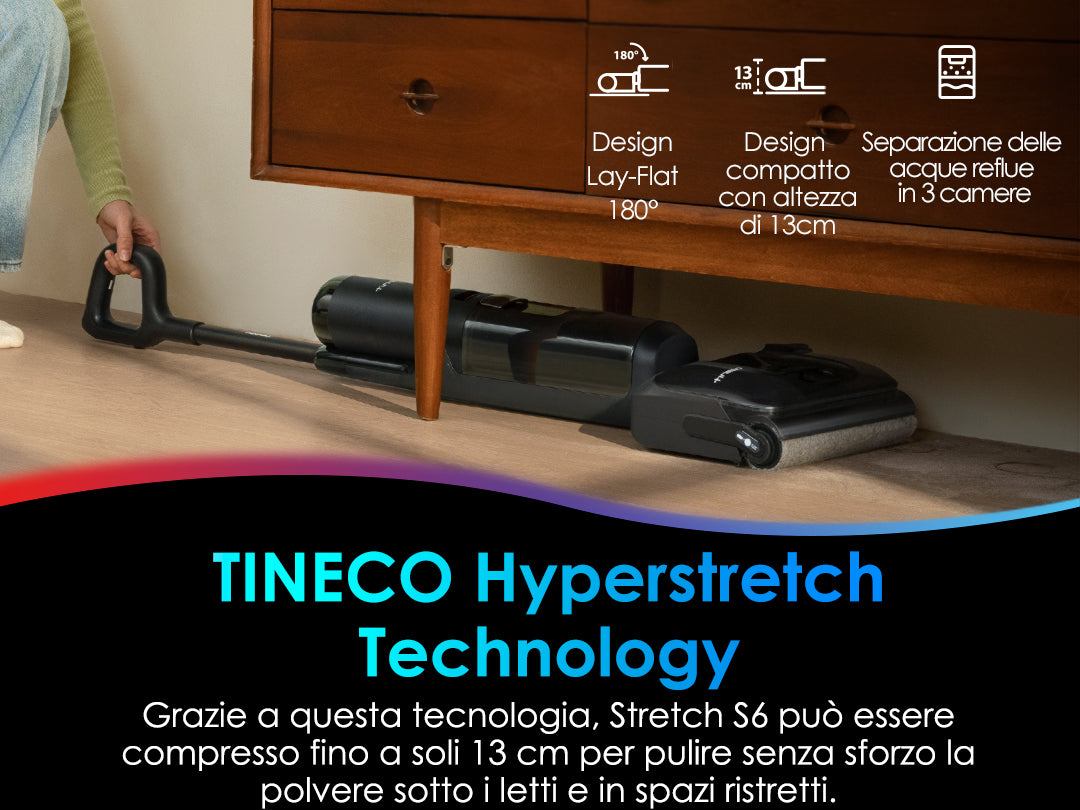 Tineco Floor One S7 Stretch Ultra Lavapavimenti e Aspirapolvere, aspirapolvere senza fili, scopa elettrica senza fili, scopa elettrica, reinigung