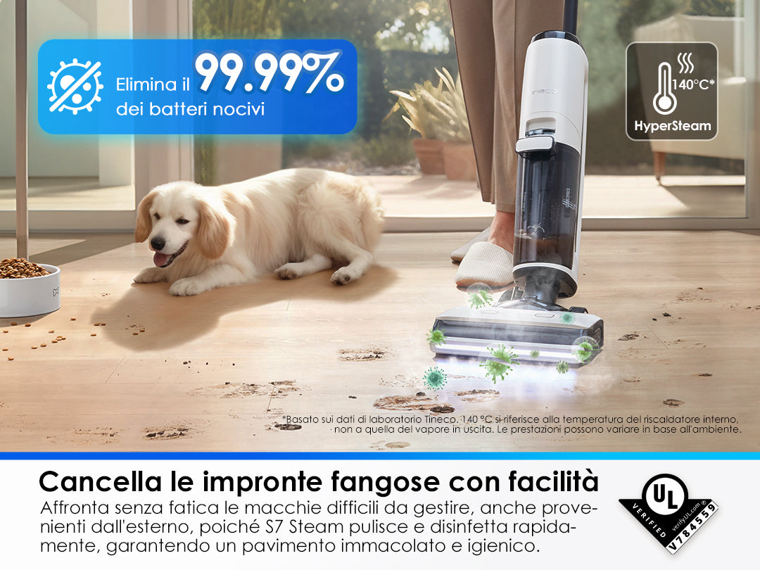 Tineco FLOOR ONE S7 STEAM Lavapavimenti a Vapore e Aspirapolvere, aspirapolvere senza fili, scopa elettrica senza fili, scopa elettrica, reinigung