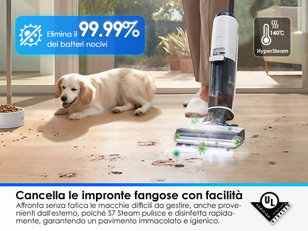 Tineco FLOOR ONE S7 STEAM Lavapavimenti a Vapore e Aspirapolvere, aspirapolvere senza fili, scopa elettrica senza fili, scopa elettrica, reinigung