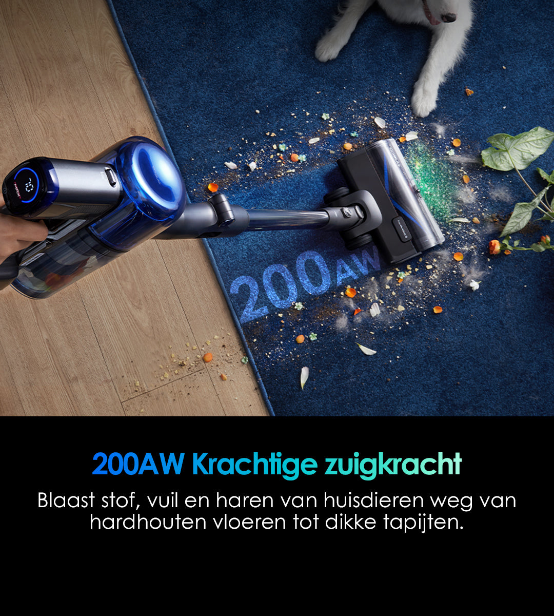 Tineco PURE ONE S70 Snoerloze Slimme Stofzuiger, stofzuiger, steelstofzuiger, draadloze stofzuiger, dweil, beste stofzuiger