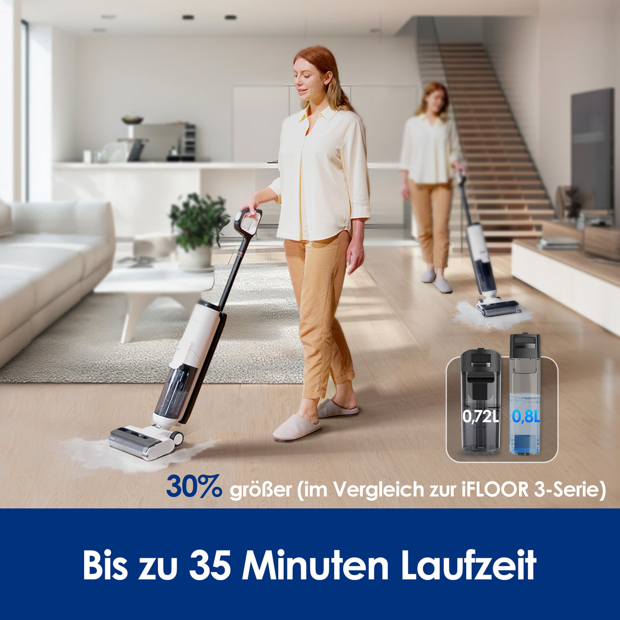 Tineco iFLOOR 5 kabelloser Nass- und Trockensauger, nasssauger, nass trockensauger, staubsauger, wischsauger, wischmop