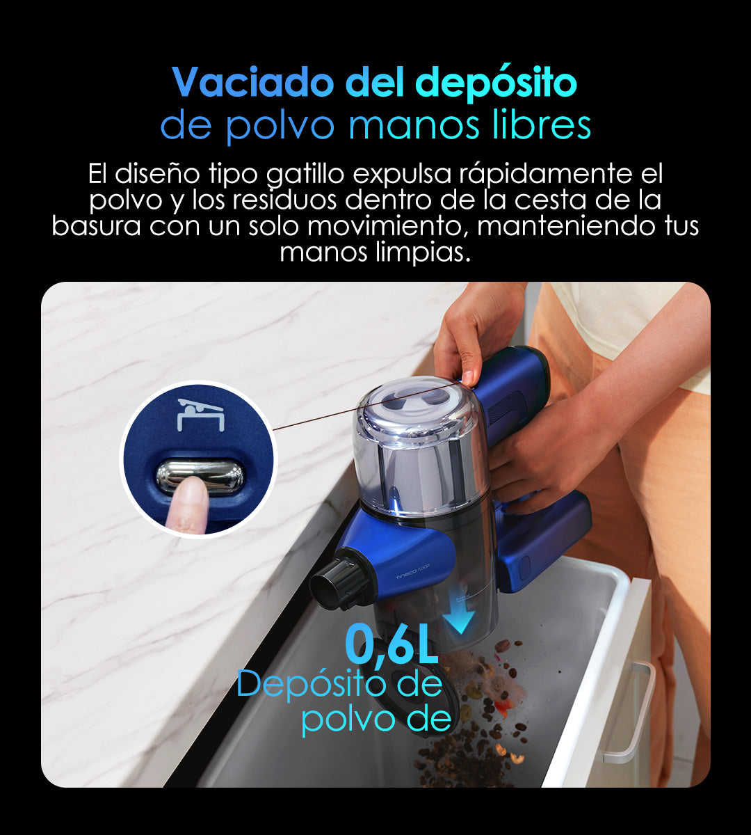 Tineco PURE ONE S50 Aspiradora Sin Cable Inteligente, aspiradora sin cable, aspiradora de mano, aspirador sin cable, aspiradoras sin cable