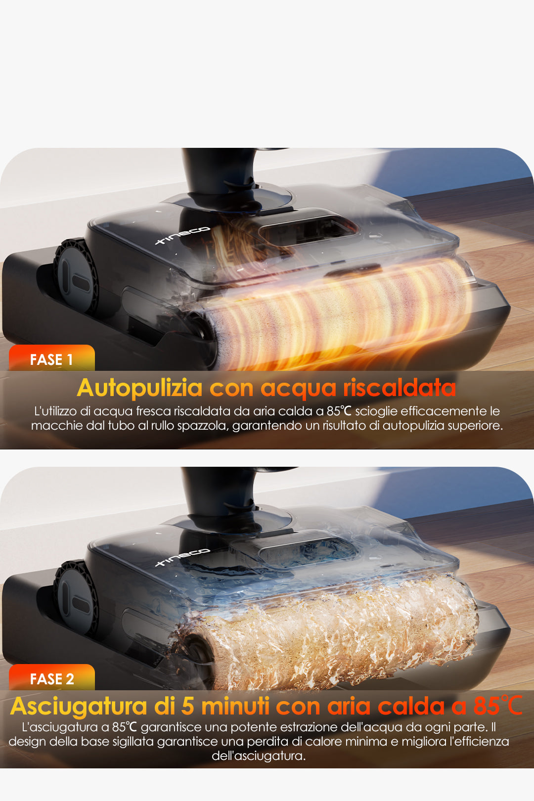 Tineco FLOOR ONE i6 Stretch Nass- und Trockensauger, aspirapolvere senza fili, scopa elettrica senza fili