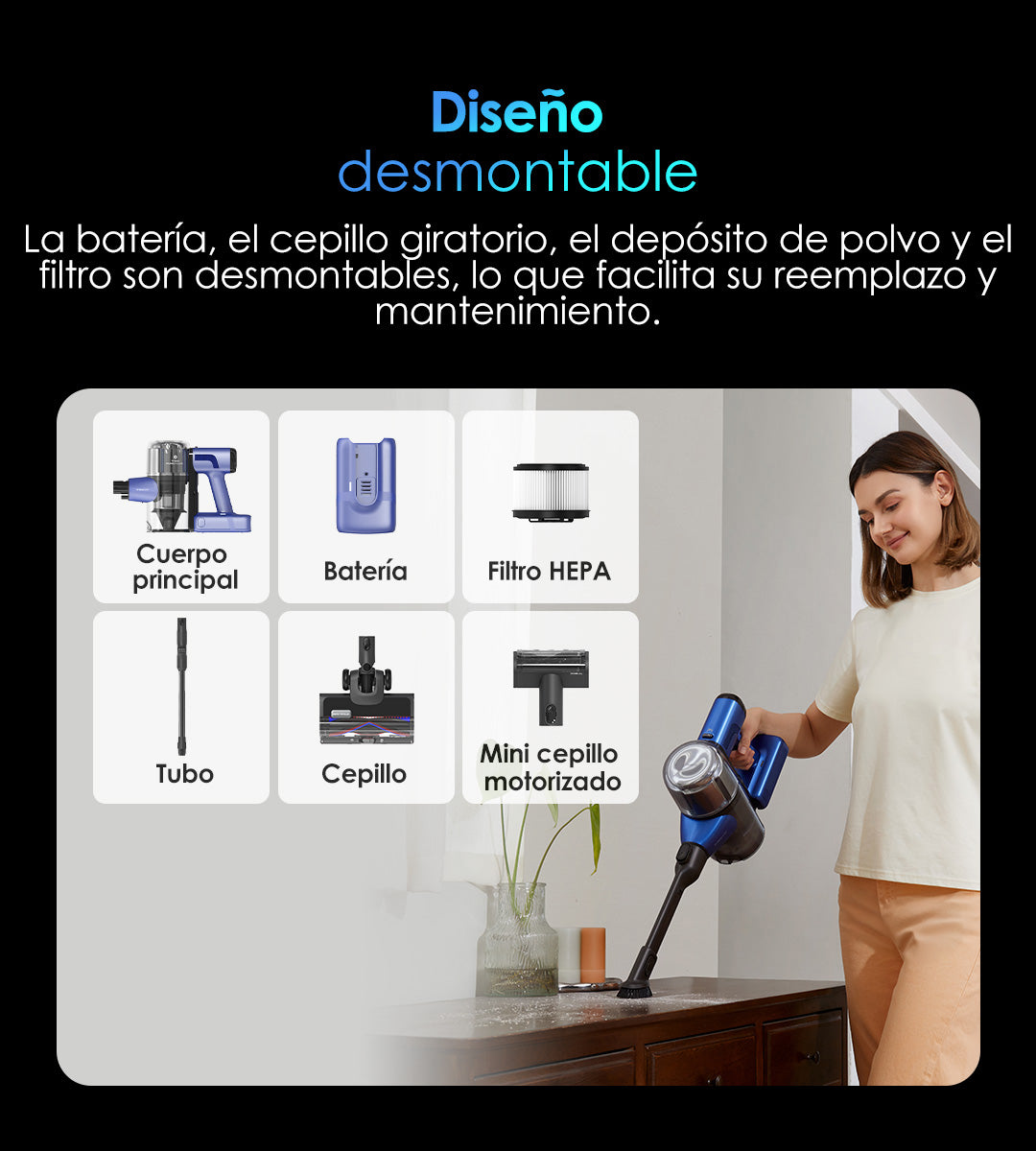 Tineco PURE ONE S50 Aspiradora Sin Cable Inteligente, aspiradora sin cable, aspiradora de mano, aspirador sin cable, aspiradoras sin cable