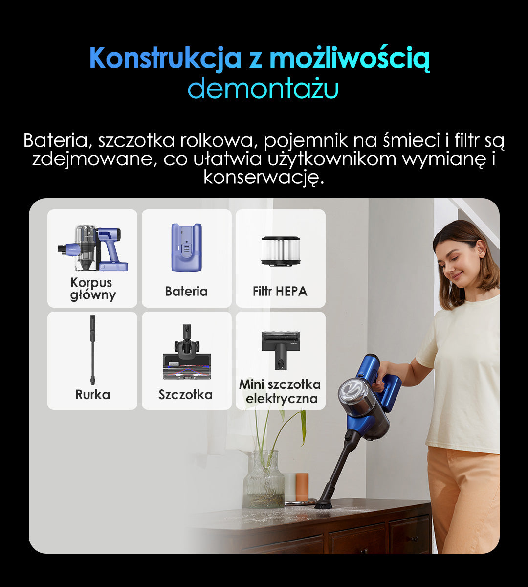 Tineco PURE ONE S50 PRO Bezprzewodowy inteligentny odkurzacz, odkurzacz, odkurzacz bezprzewodowy, odkurzacz pionowy, odkurzacz bezworkowy, odkurzacz ręczny
