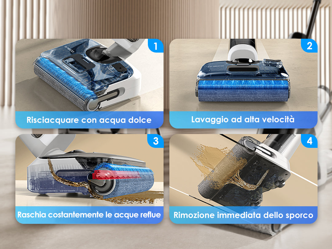 Tineco FLOOR ONE Stretch S6 Lavapavimenti e Aspirapolvere, aspirapolvere senza fili, scopa elettrica senza fili, scopa elettrica, reinigung