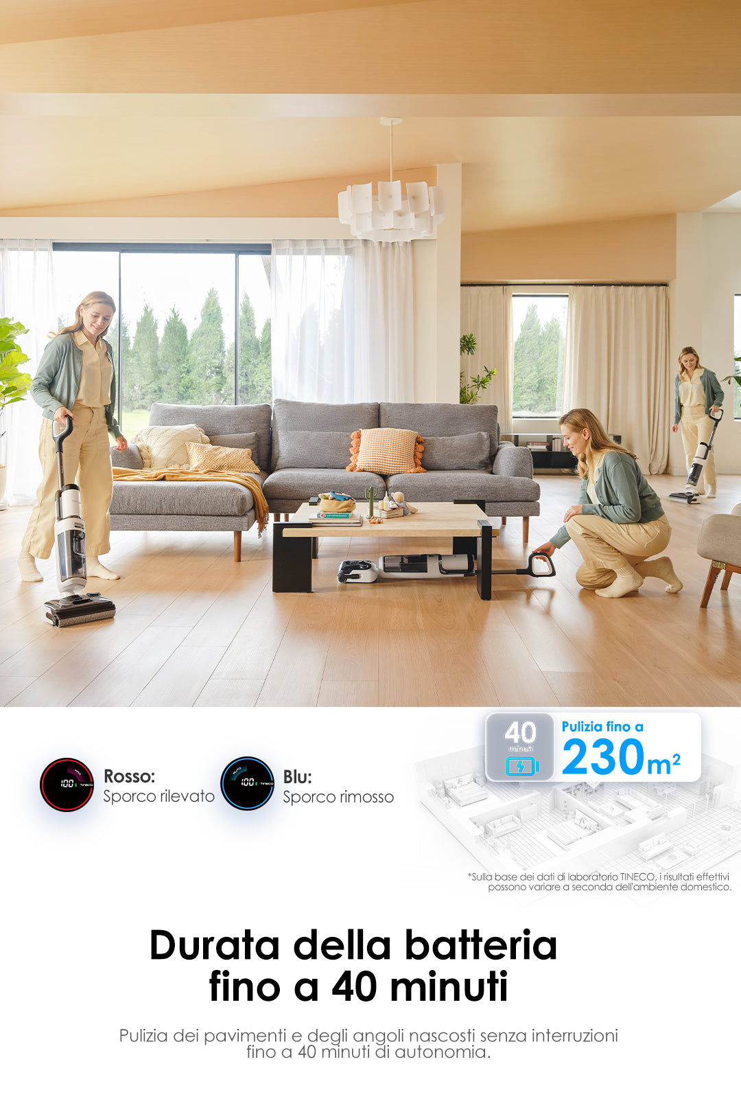 Tineco FLOOR ONE Stretch S6 Lavapavimenti e Aspirapolvere, aspirapolvere senza fili, scopa elettrica senza fili, scopa elettrica, reinigung