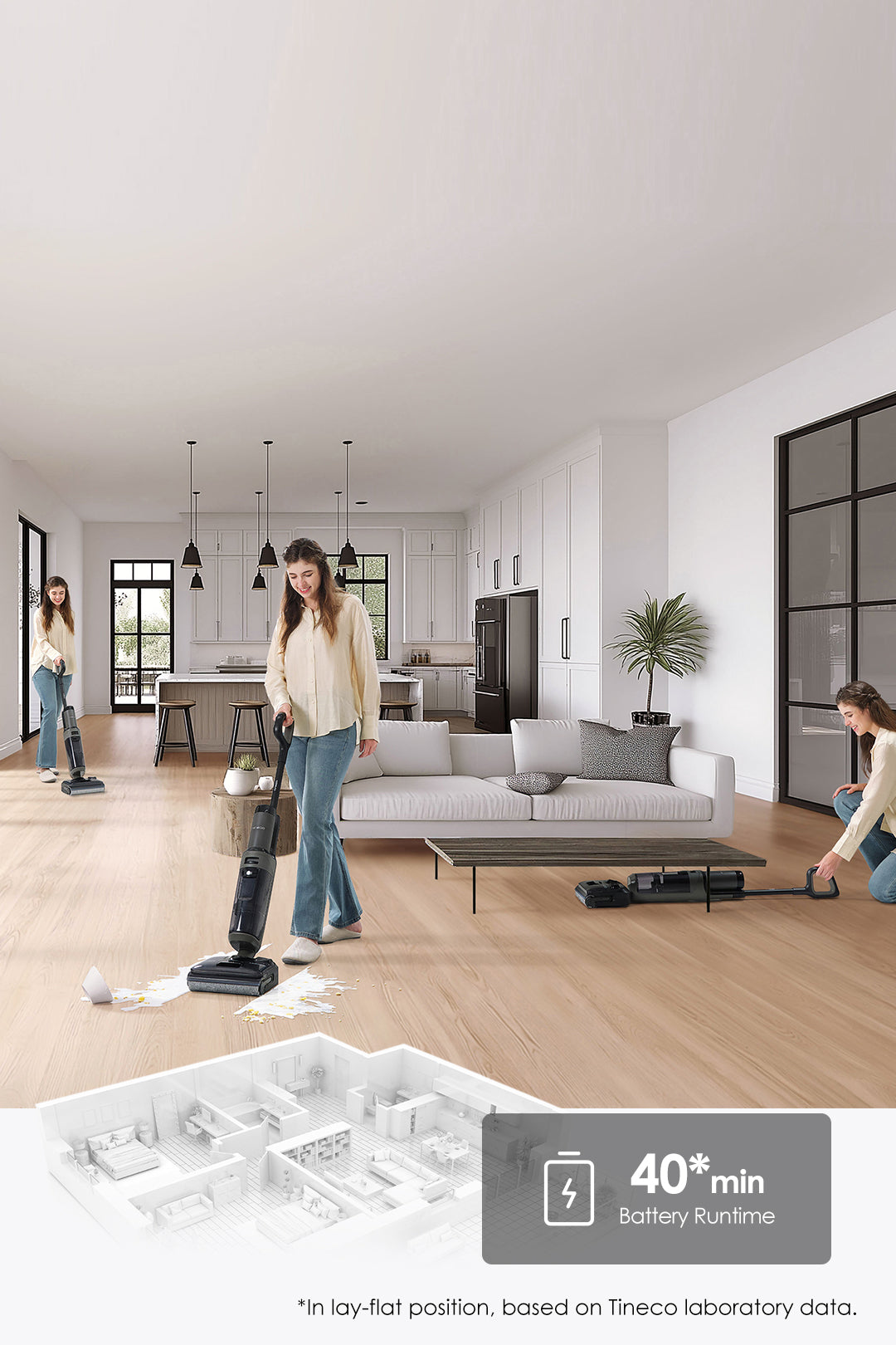 Tineco FLOOR ONE i6 Stretch Stofzuiger met Dweilfunctie,stofzuiger met zak, stofzuiger, steelstofzuiger, draadloze stofzuiger, dweil